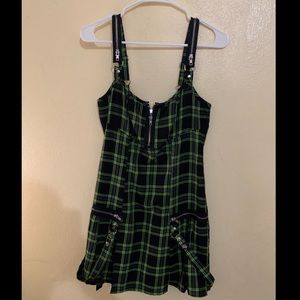 Green Plaid Mini Dress